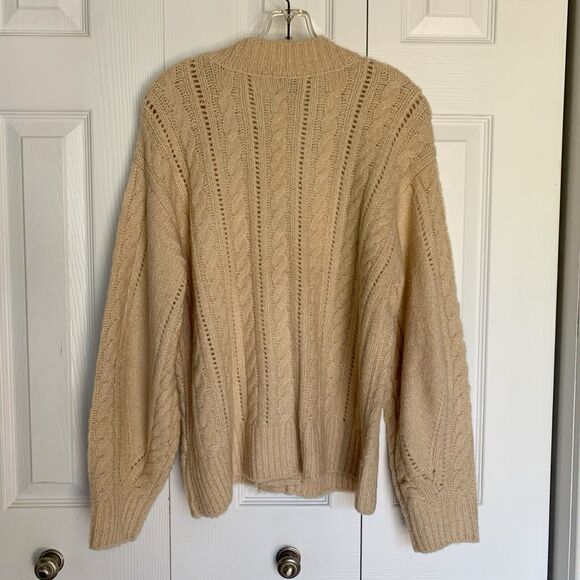 ELIE ELIE TAHARI Women Cable Knit Cardigan S/P Beige - Picture 8 of 16